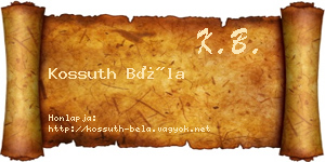 Kossuth Béla névjegykártya